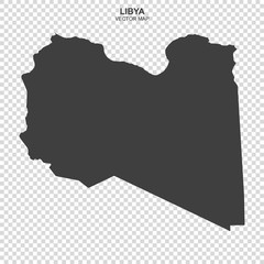 political map of Libya isolated on transparent background - obrazy, fototapety, plakaty