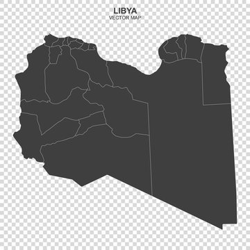political map of Libya isolated on transparent background