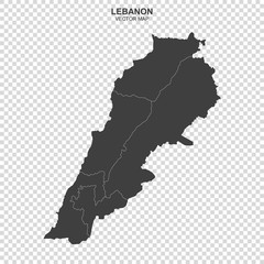 political map of Lebanon isolated on transparent background