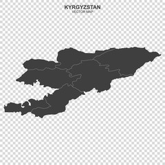 political map of Kyrzyzstan isolated on transparent background