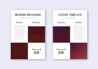 Business cover design template set. Orange abstrac