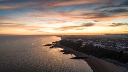 Fototapeta na wymiar Sunset over the Folkestone coastline