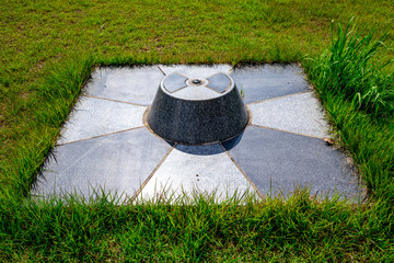 One of the land measurement reference points in Korea (latitude 37 degrees 46 minutes 14 seconds,...