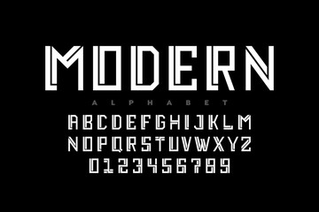 Fototapeta premium Nowoczesny projekt czcionki, litery alfabetu i cyfry