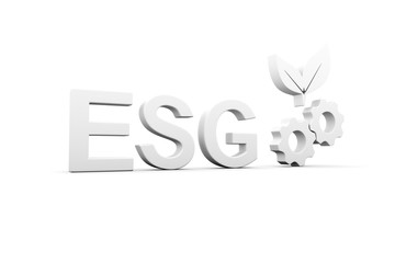 ESG concept white background 3d render illustration