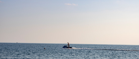 Jet skiing in the Black Sea near the city of Sochi