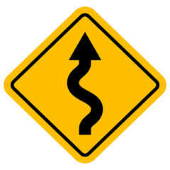 Zigzag traffic sign vector illustration background