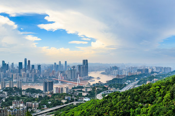 Fototapeta na wymiar Daytime architectural landscape and skyline in Chongqing