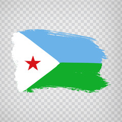 Flag Republic of Djibouti from brush strokes. Flag Djibouti on transparent background for your web site design, logo, app, UI.  Africa. Stock vector.  EPS10.