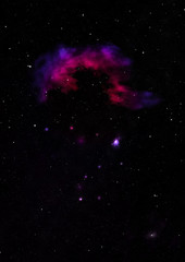 Star field in space and a nebulae. 3D rendering