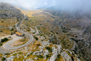 Snake street in Sierra Tramuntana, Mallorca