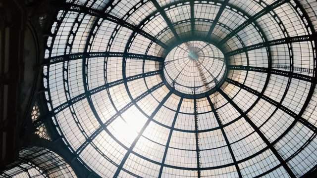 Galleria Vittorio Emanuele II Dome and Sun Flare in Milan