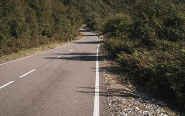 asphalt road in high mountains
