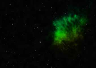 Star field in space and a nebulae. 3D rendering