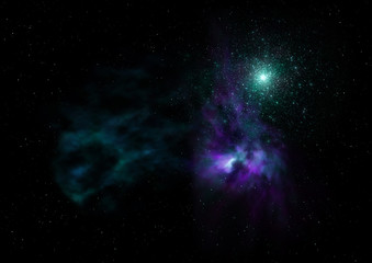 Small part of an infinite star field. 3D rendering