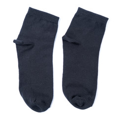 black wool socks in the white isolated background