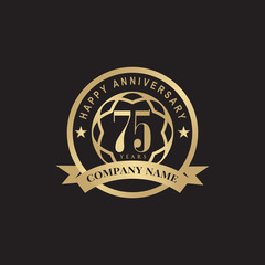 75th years celebrating anniversary icon logo design vector template
