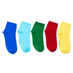 set of colorful socks on an isolated white background