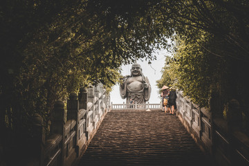 buddha in vietnam and stairs