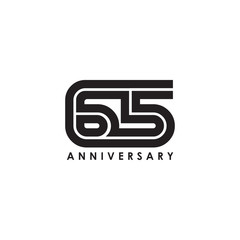 65th years celebrating anniversary icon logo design vector template