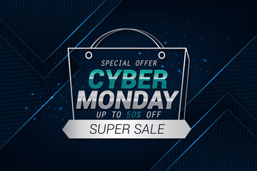 cyber monday sale simple and trendy banner background vector