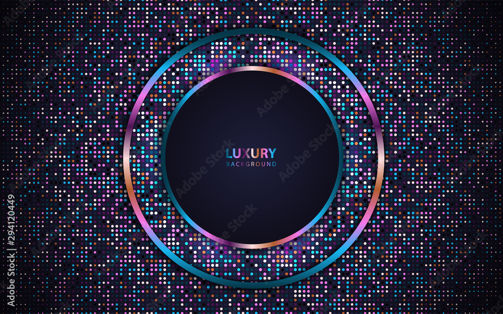 Poster abstract dark blue overlapping background a combination with glitters element decoration. luxury and