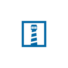 lighthouse building icon logo design vector template
