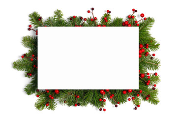 Christmas frame of tree branches - 294120613