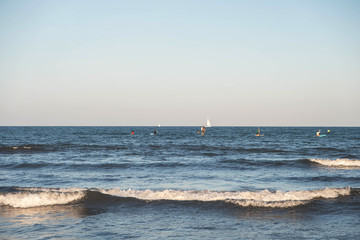 sea with waves and blue sky