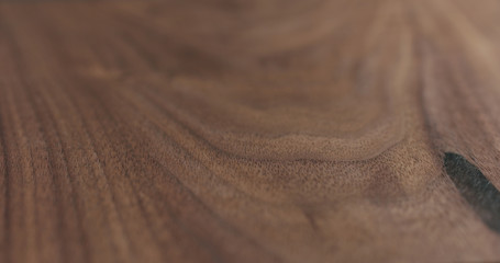 closeup oiled black walnut surface