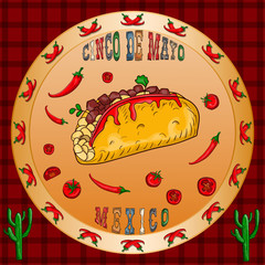 illustration 14 design on the Mexican theme of Cinco de mayo celebration