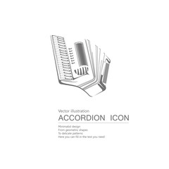 Fototapeta premium Vector drawn accordion. Isolated on white background. 