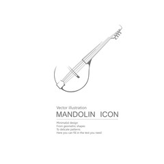 Vector drawn mandolin. Isolated on white background.