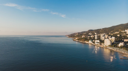 Fototapeta na wymiar embankment in yalta panorama