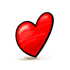 Abstract heart watercolor painting imitation vector illustration