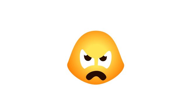 funny emoji is angry. animated emoji anger. Alpha channel looped