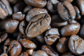 Nahaufnahme von Kaffeebohnen