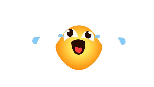 Face With Tears of Joy.  emoji laughter and tears. Alpha channel looped.