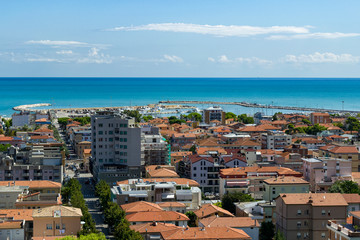 port, breakwater and fishing boats in the port of Giulianova, abruzzo, Italy