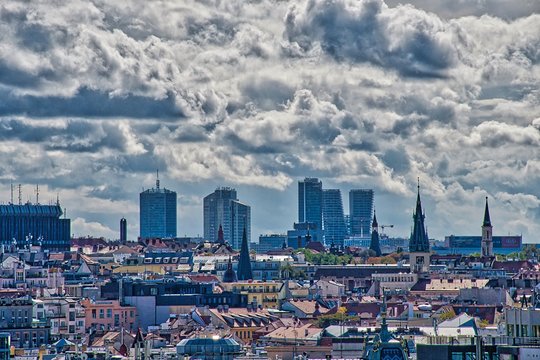 Prague is the capital and largest city in the Czech Republic, the 14th largest city in the European Union. View from the town hall tower.