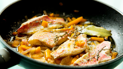 Cooked salmonetes spanish gastronomy