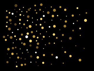 Falling confetti on black background.