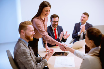 Fototapeta premium Business people working together in the modern office