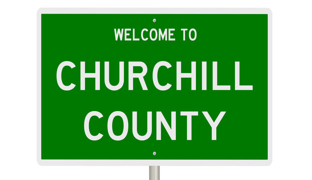 Rendering Of A Green 3d Highway Sign For Churchill County