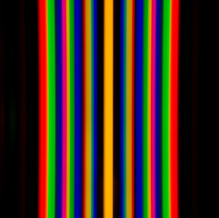 The emission spectrum of a linear fluorescent lamp produced by the diffraction grating (color...