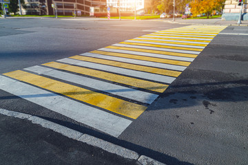 pedestrian crossing in the afternoon