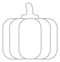 A pumpkin vegetable cartoon in outline