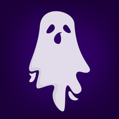 Halloween ghost vector isolated. Mystery and darkness