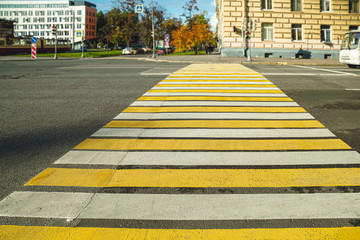 pedestrian crossing in the afternoon