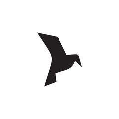 Origami style of bird logo design vector template